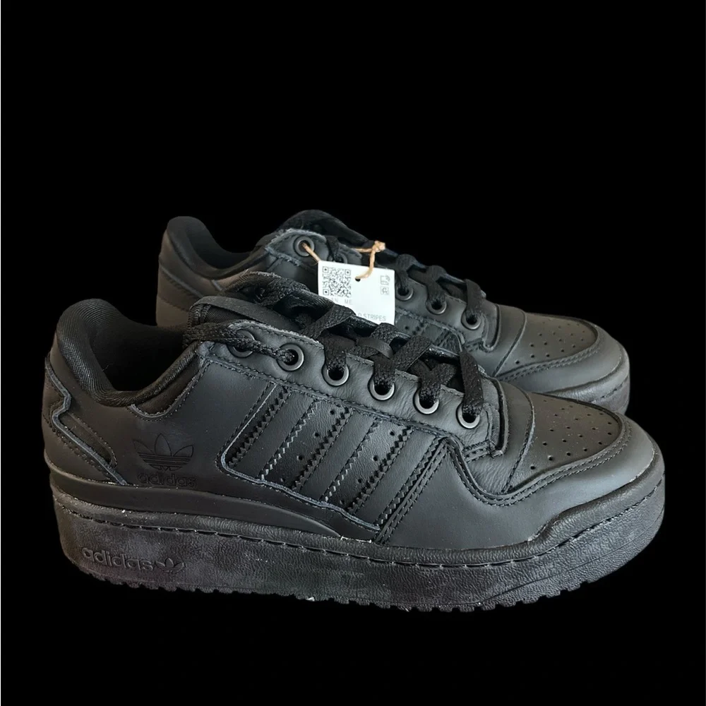 Size 5 -‎ Adidas Forum Bold Stripes Triple Black W